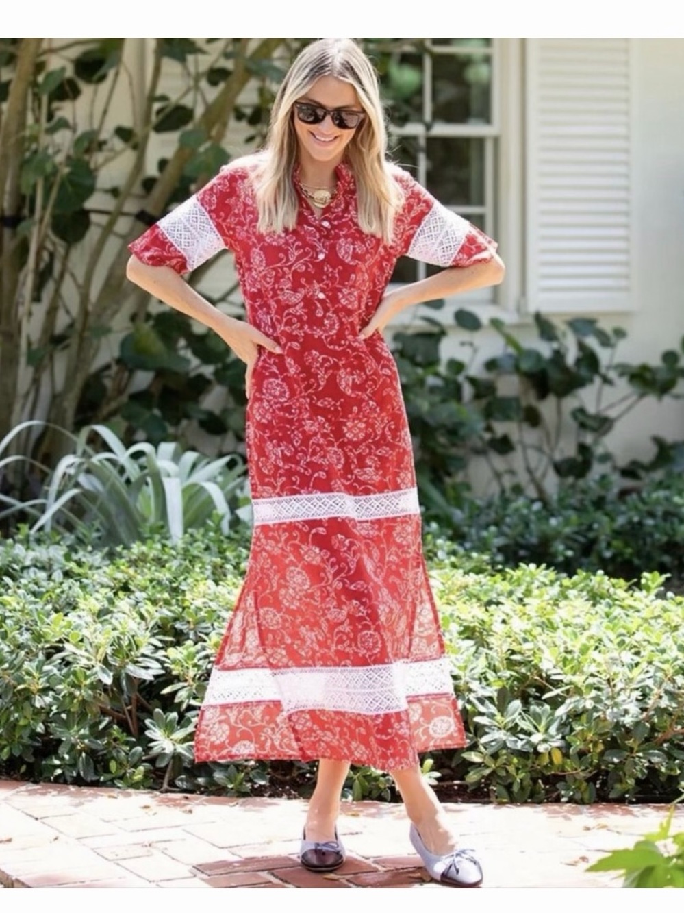 NWT Julia Amory Majorelle Caftan Dress Red L